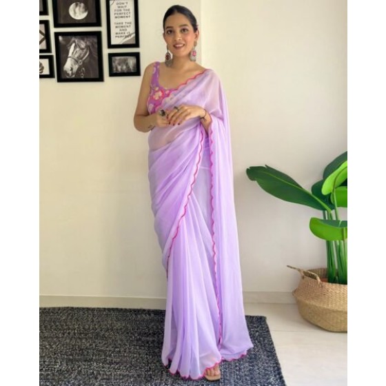 Embroidered Georgette Saree